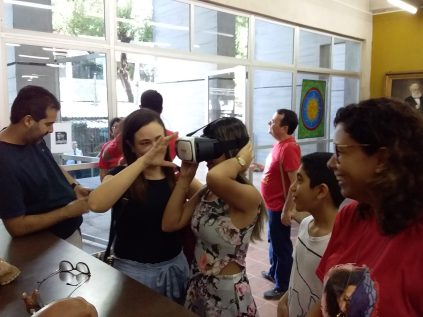 Museu no evento de Portas Abertas com realidade virtual e realidade aumentada