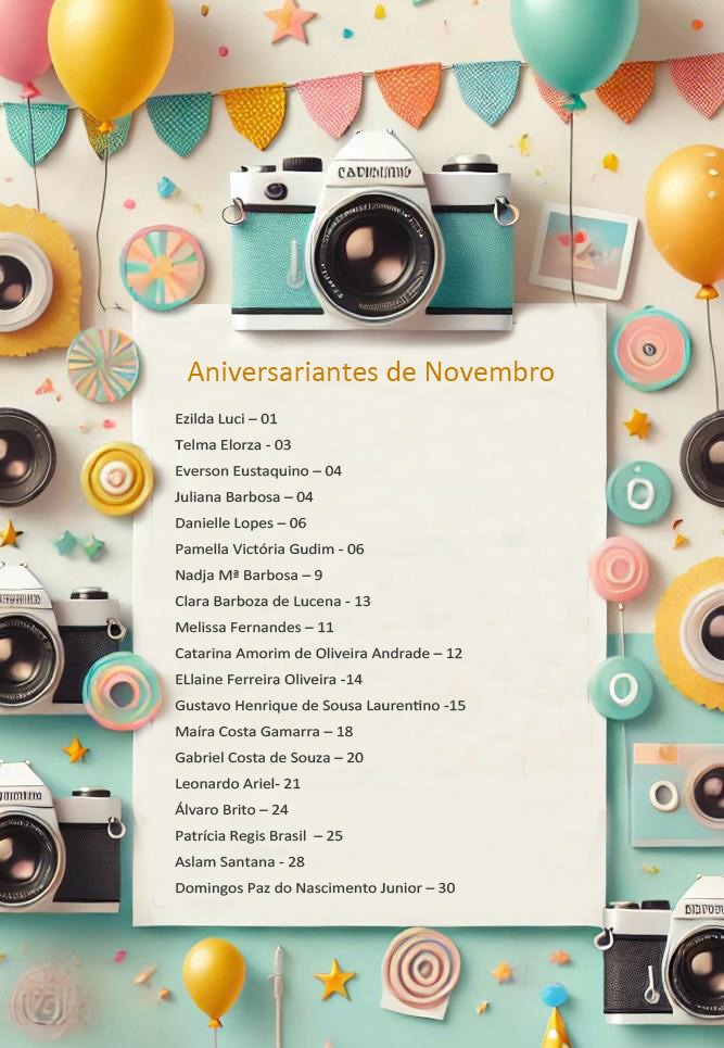 Aniversário novembro 2025