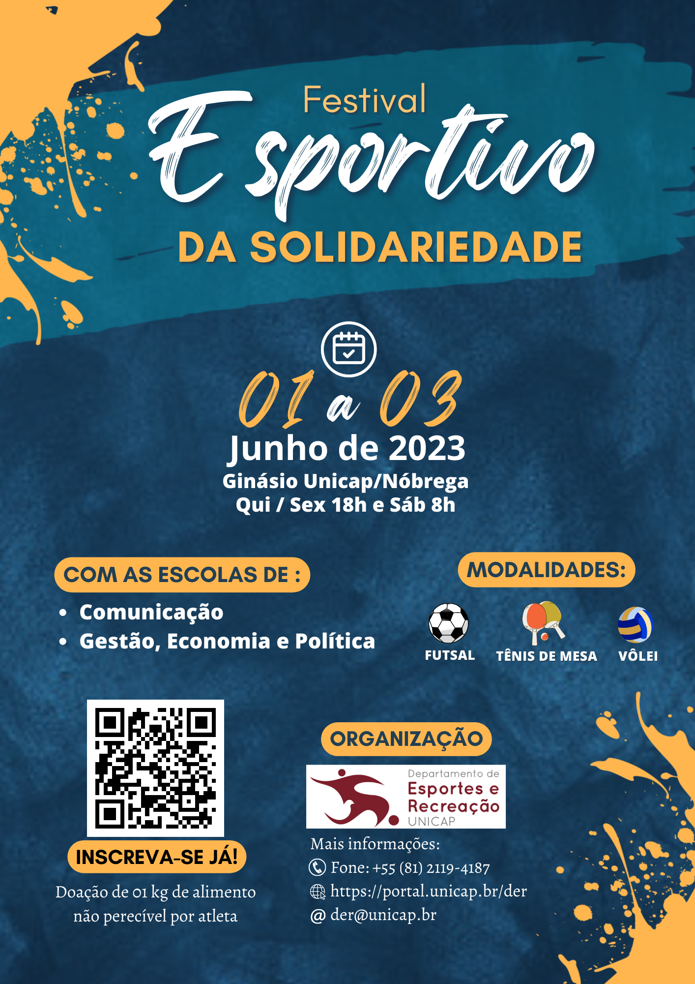 Festival de Esportes na modalidade de futsal. 