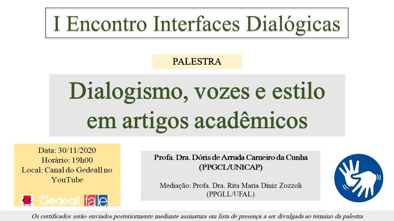 Card do Dialogismo, vozes e estilo em artigos acadêmicos