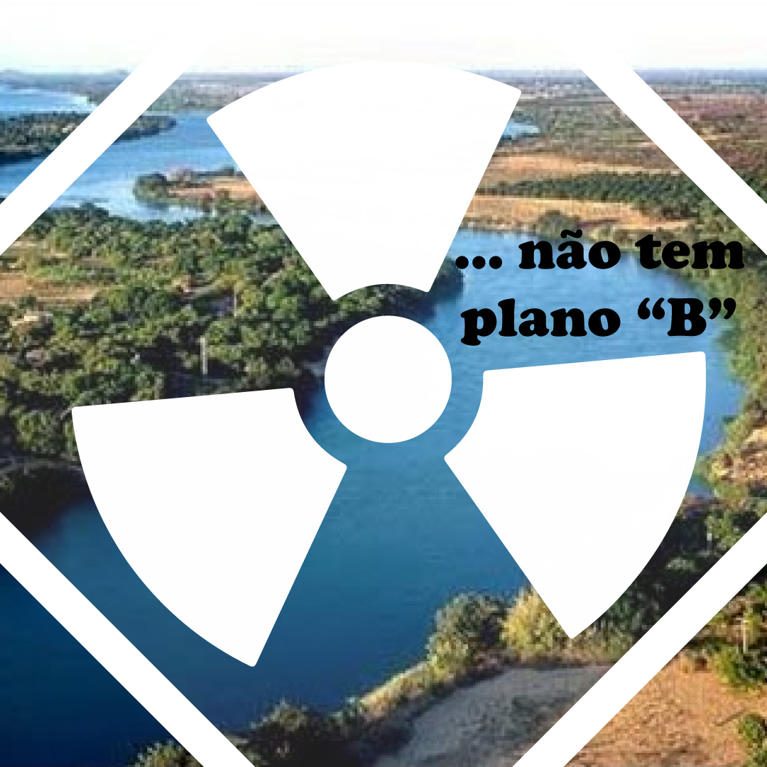 rio são Francisco cortado pelo símbolo de energia nuclear