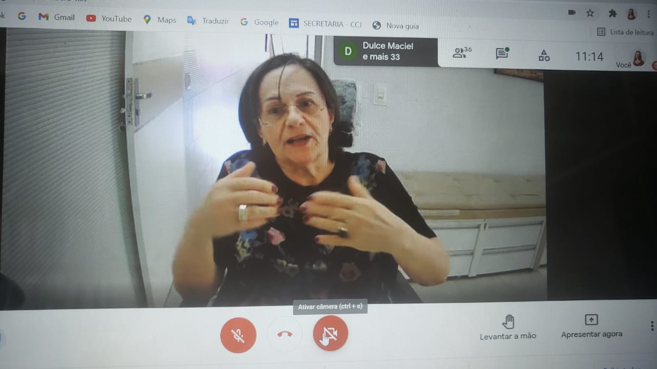 Printo da tela da participação de Maria da Penha