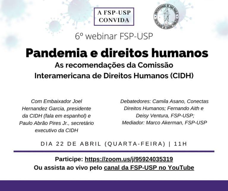 6º webinar FSP - USP  Dia 22/04