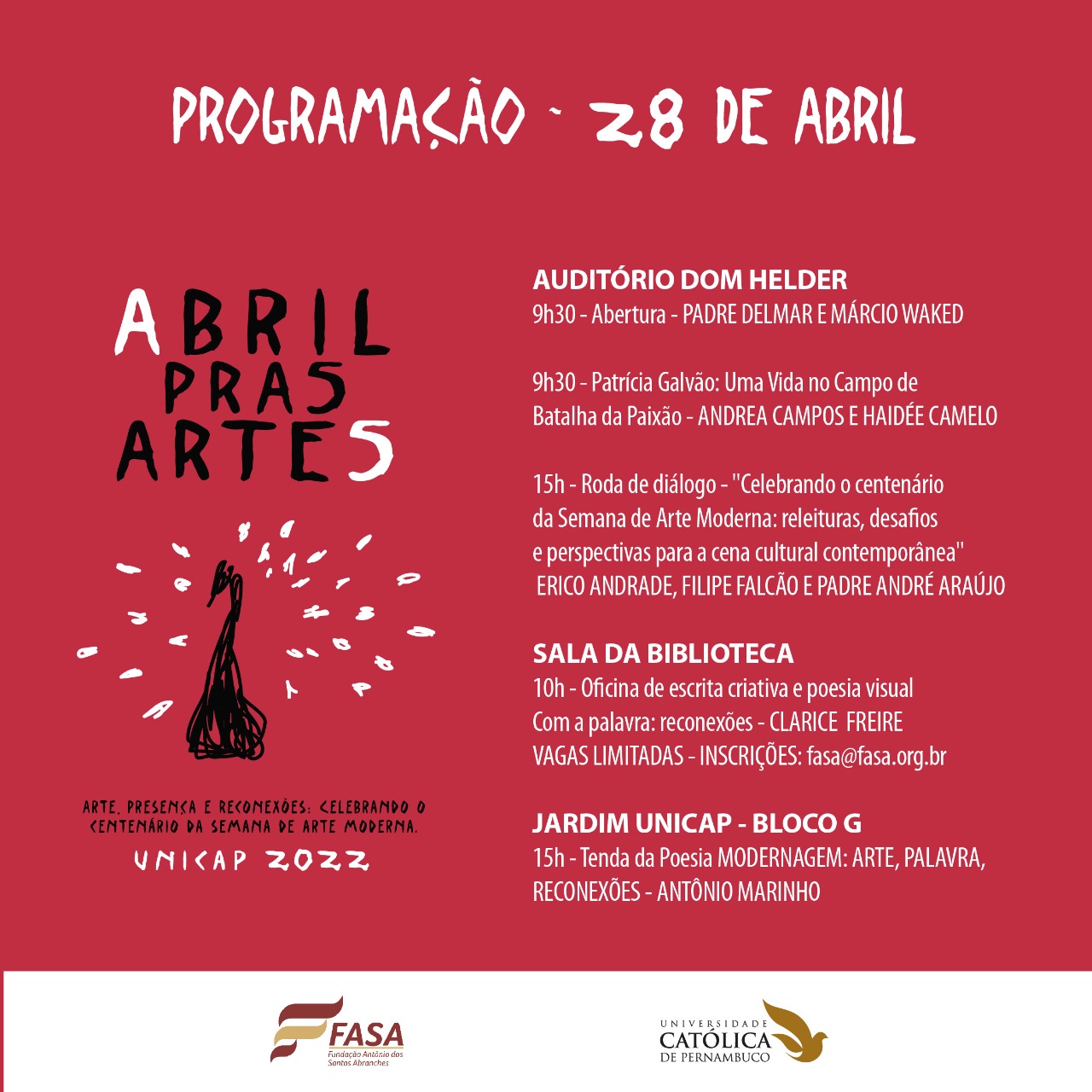 Card do evento com a programação