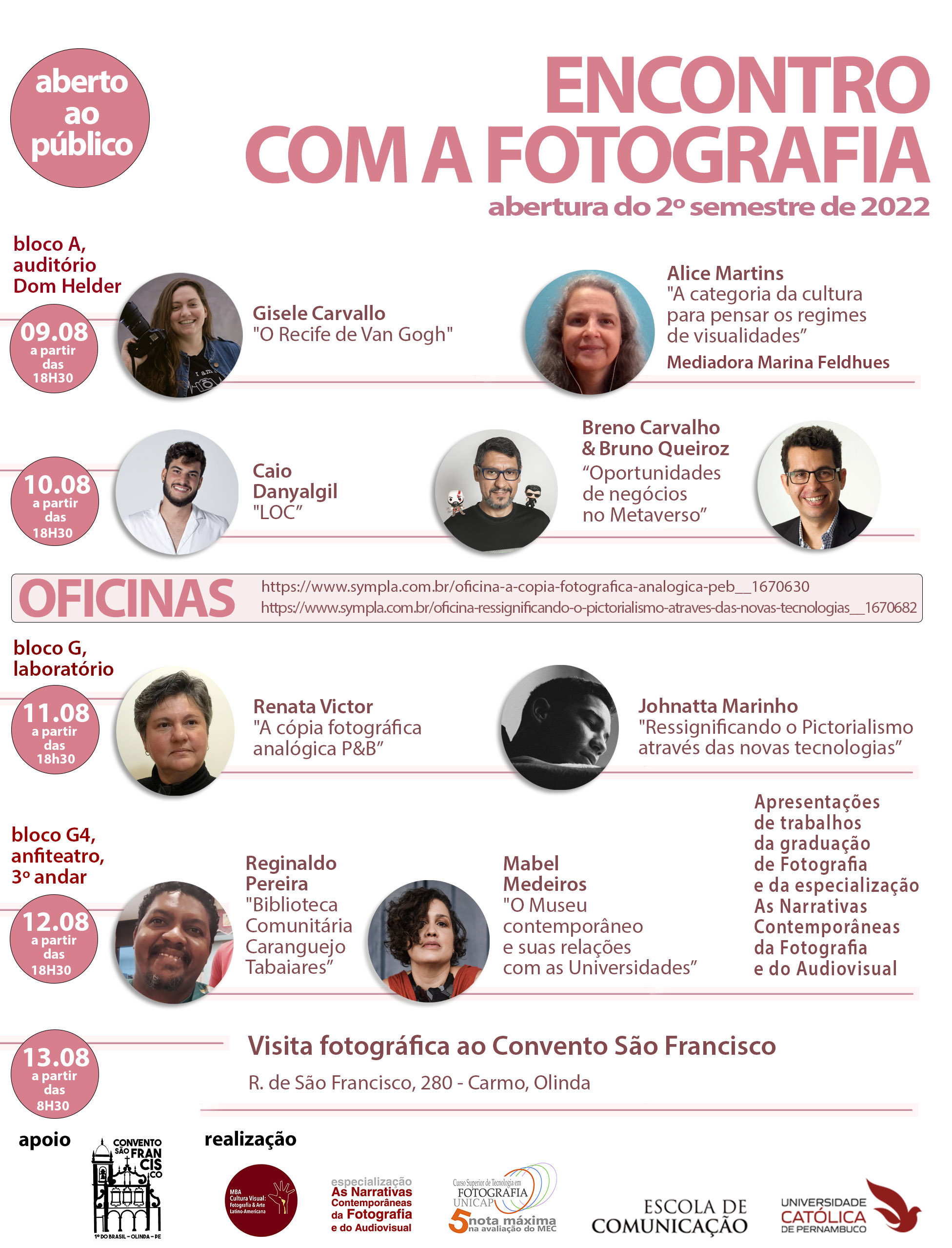 Card programação geral Encontro com a Fotografia 2022.2