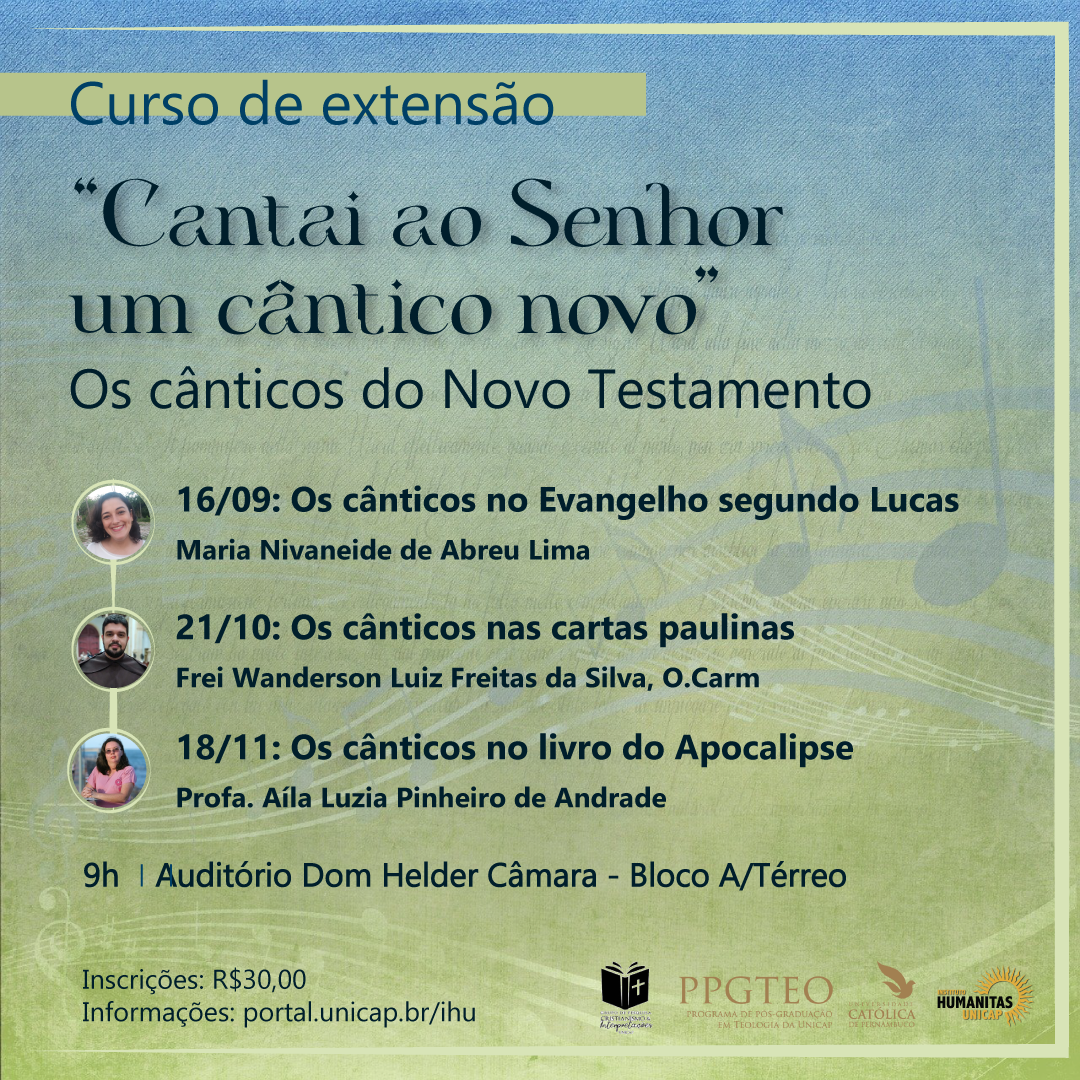 Cartaz do curso Cânticos do Novo Testamento