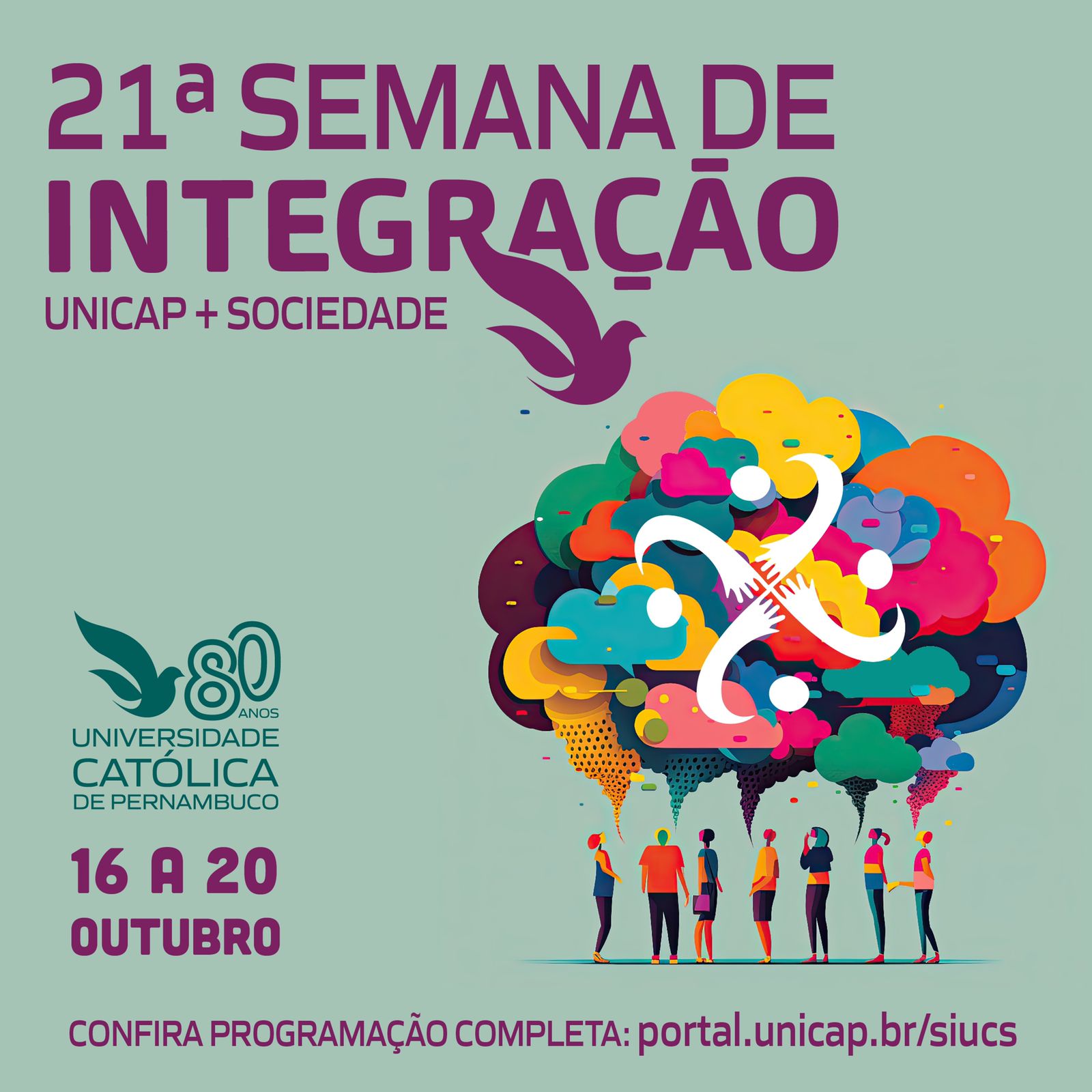 Card da 21ª Semana de Integração Universidade Católica e Sociedade 